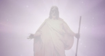 Jesus Christus mit violettem Hintergrund